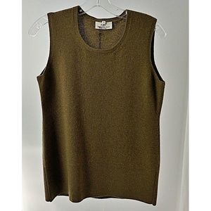 Highest Quality, All Handmade, 2-Ply Cashmere – Women's Sweater Vest (olive)